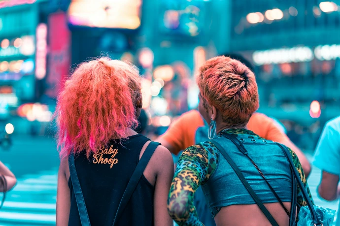 group of people crossing street