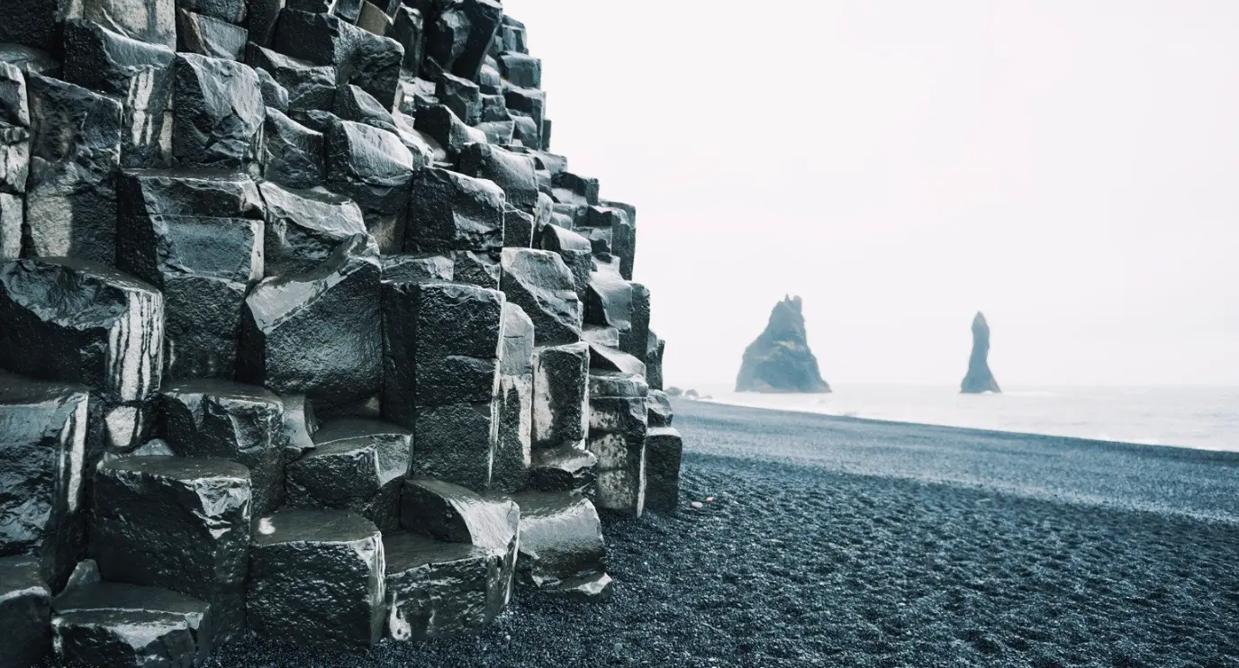 black sand beach