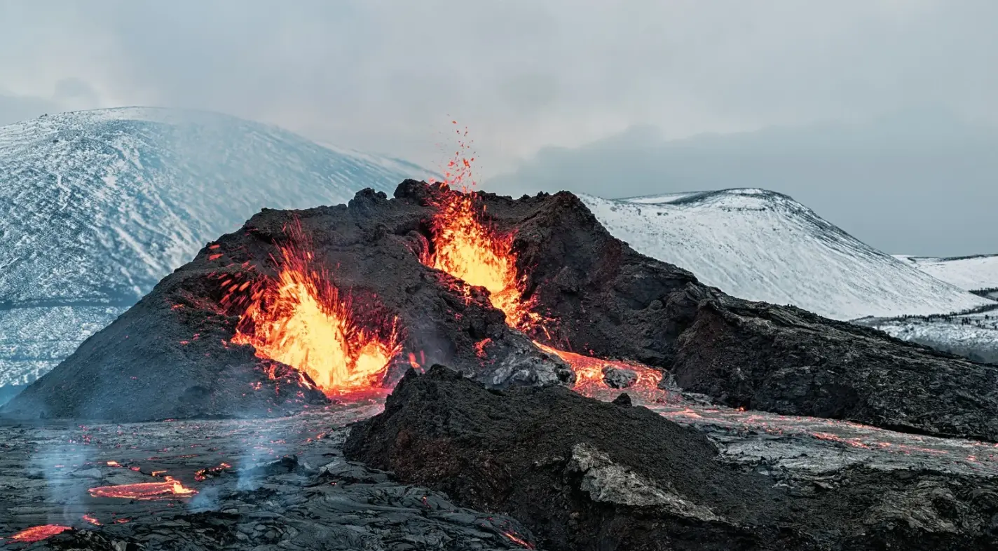 erupting volcano