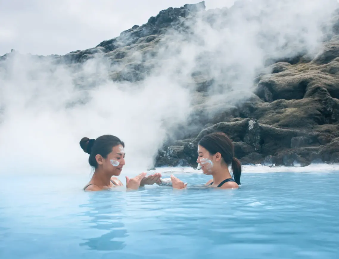 two women in a thermal bath