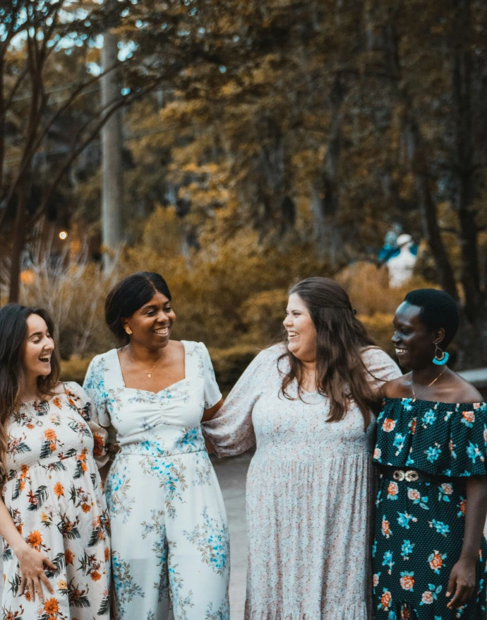 group of women in the forest